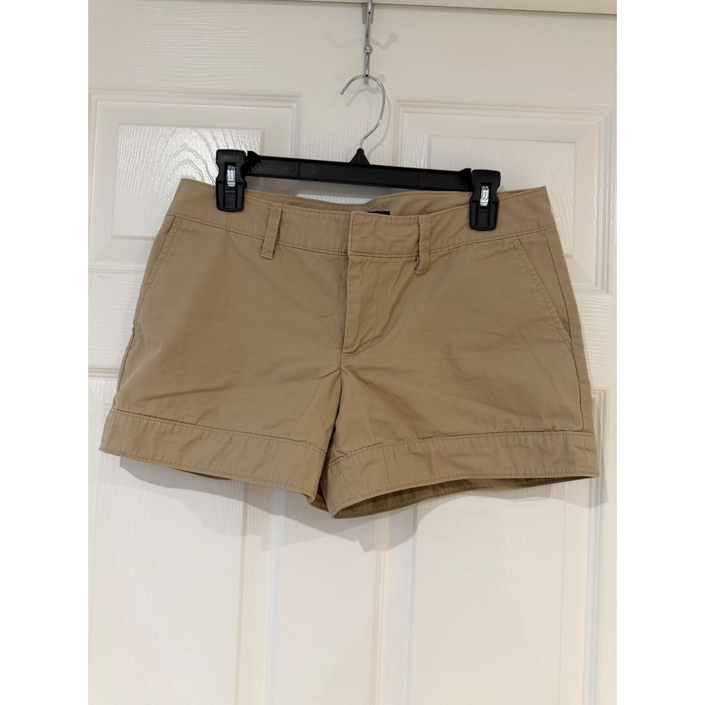 Gap Womens Khaki Chino Shorts Tan Cotton Mid Rise Vintage 2010 Size 8 Preppy